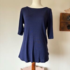Gap Low-Back Tee 3/4 Sleeve Navy M